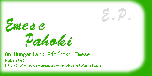 emese pahoki business card